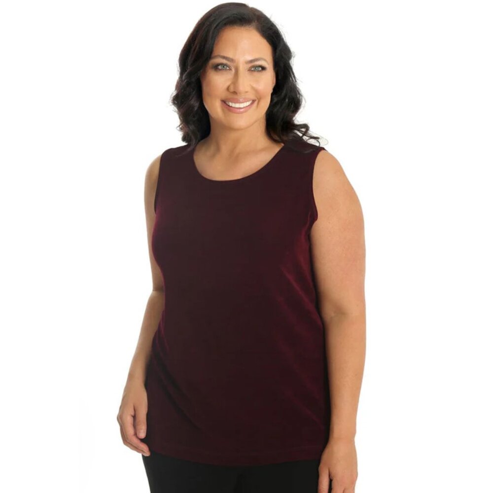 NWT - Vikki Vi Classic Shiraz/Burgundy Tank/Deep Wine - Size 4X